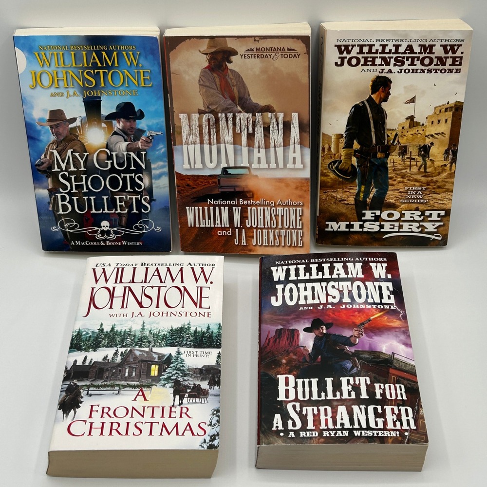 BUNDLE Johnstone‎ 5 Western Fiction Book Lot Paperback Cowboy Action Adventure